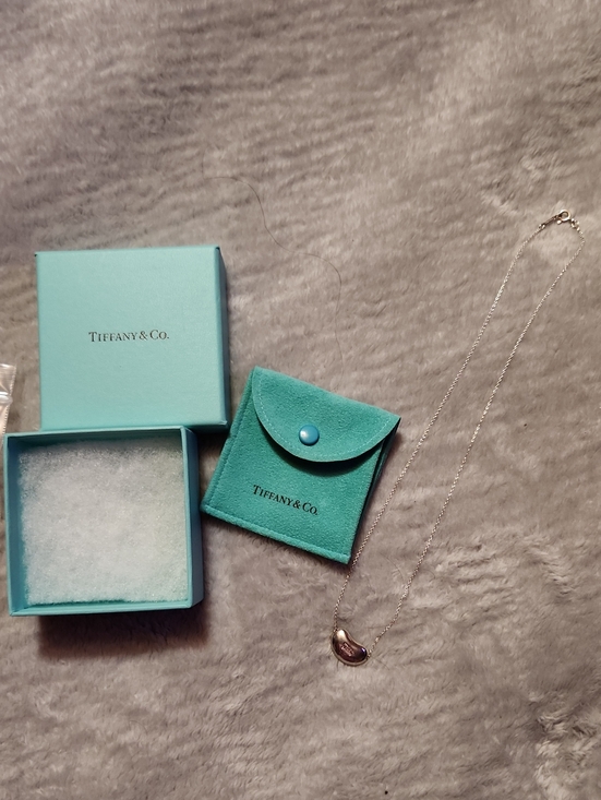 Tiffany & Co. Jewelry - Tiffany & Co. Silver Bean Pendant Necklace with Blue Box and Pouch